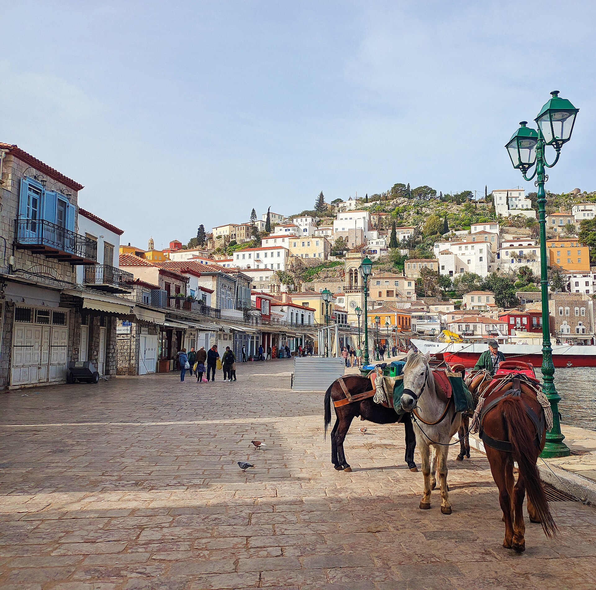 Hydra harbour on a Saronic sea day from Athens