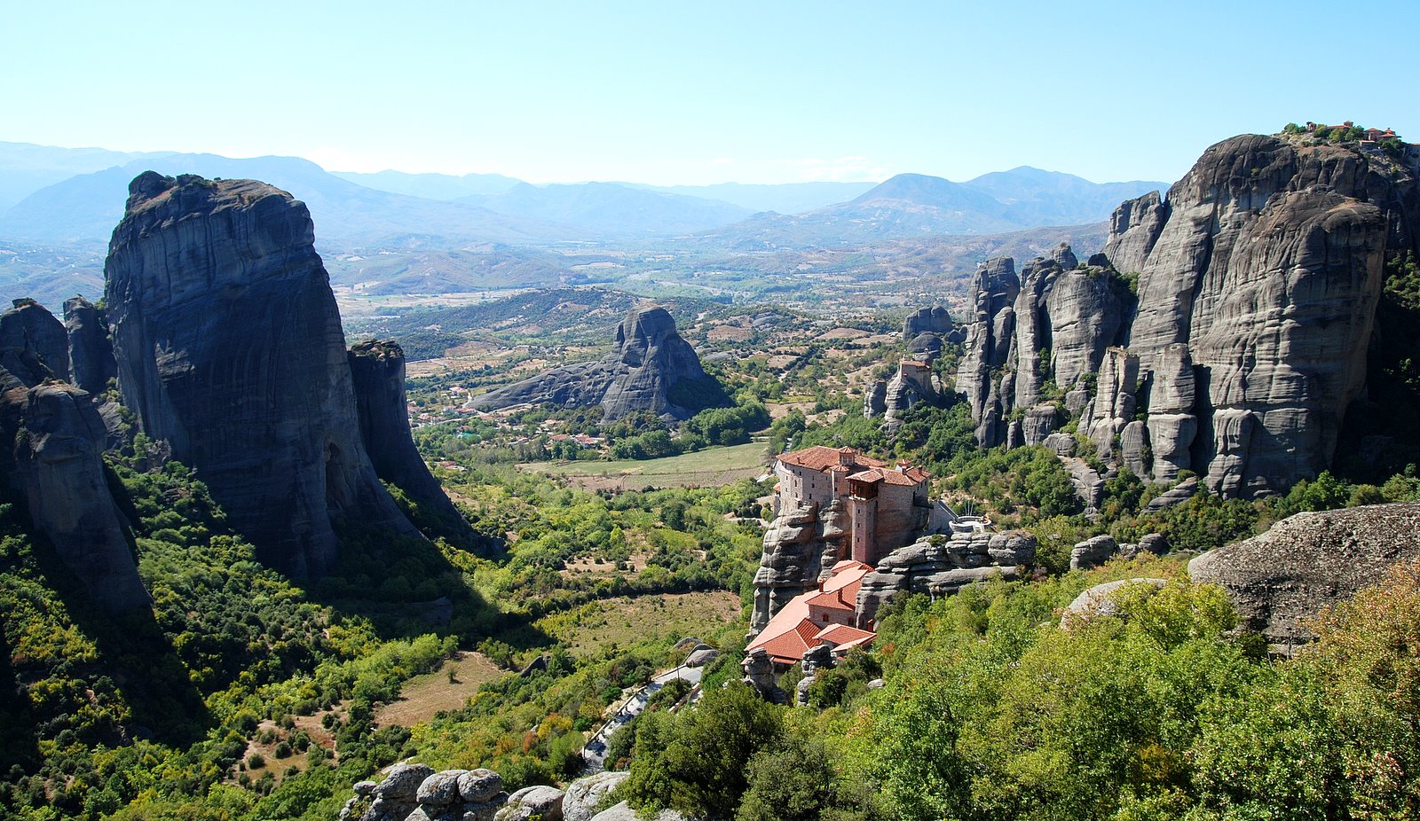 Meteora monasteries on rock pillars